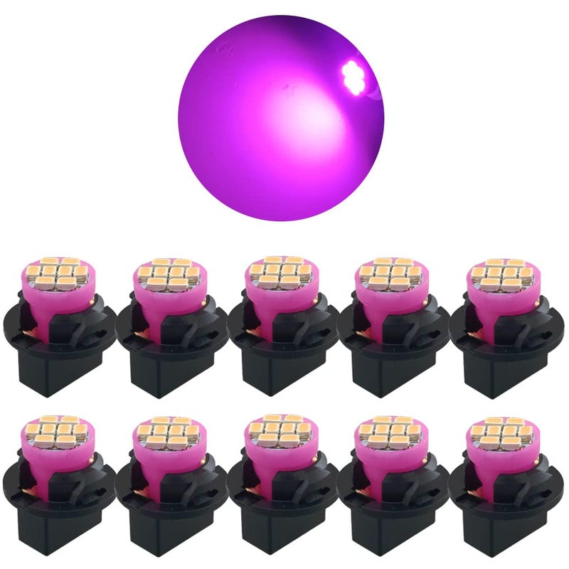 GLOFE T10 194 168 Dash Instrument White LED Light Bulbs Bright Panel Gauge Cluster Dashboard LED Light Bulbs 10Pcs/Set (Purple/pink) - Image 1